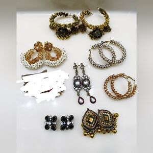 Ultimate Desi Earring Collection: 8 Bundle of Jhumkas, Chandbalis, Fusion Hoops